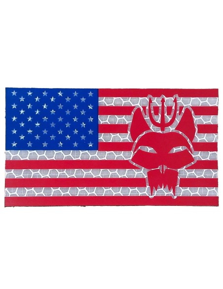 LA PATCHERIA: Bravo Seal Team US Flag Reflective Fullcolor