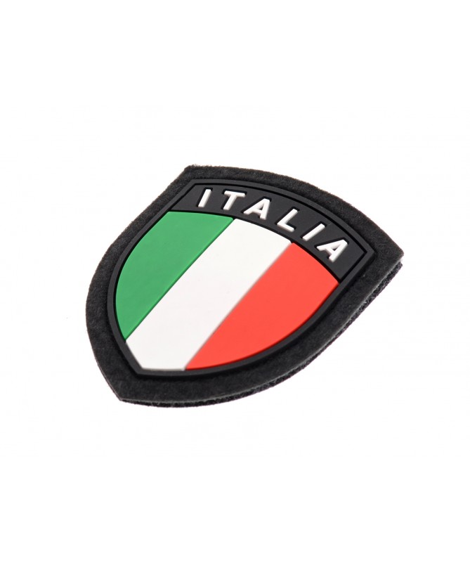 Patch Italia rettangolare nera con velcro PVC